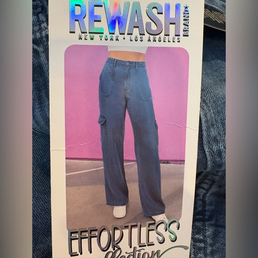 SOLD — Rewash Dark Blue Wide Leg Utility Cargo Pant Jeans new w tags 9/29